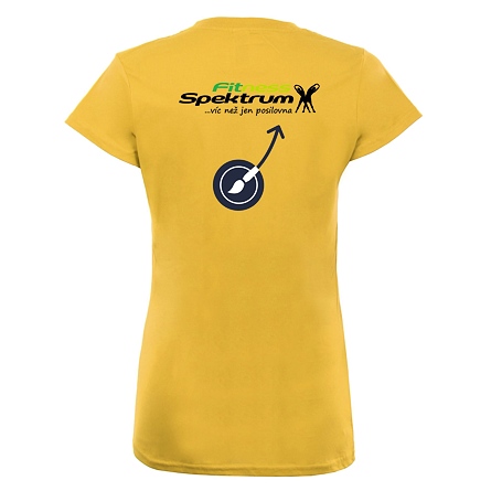 Triko FITNESS SPEKTRUM žluté dámské - logo na zádech