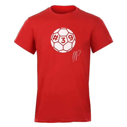 T-shirt BALL WITH AUTOGRAM red men's