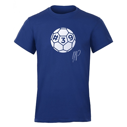 T-shirt BALL WITH AUTOGRAM blue men's