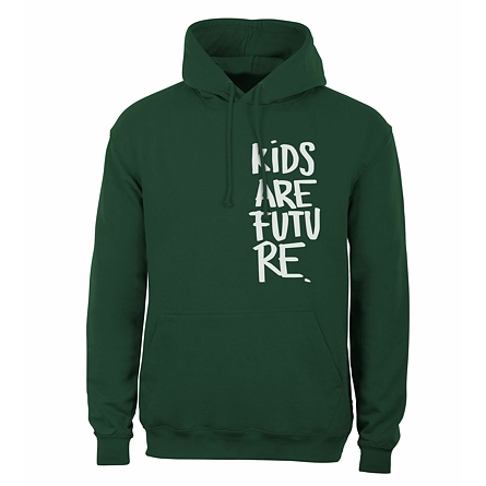 Mikina s kapucí  zelená KIDS ARE FUTURE